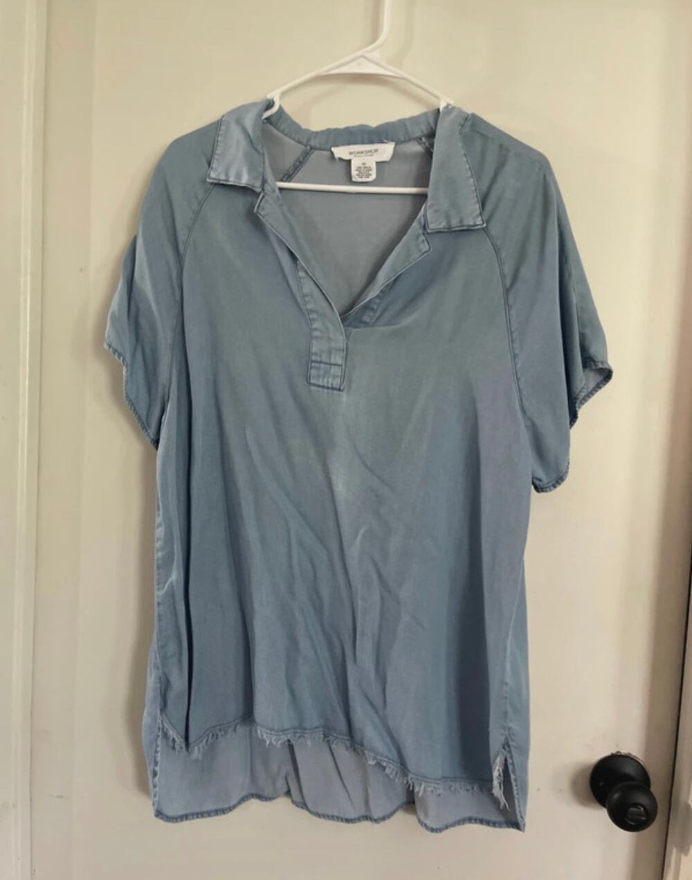 Women's Oversized Blouse Jean Like Size Medium